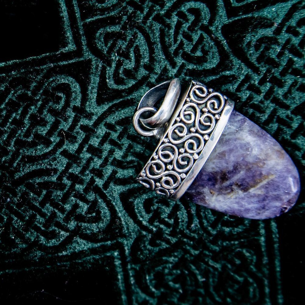 925 sterling silver purple jasper pendant - Picture 3 of 4